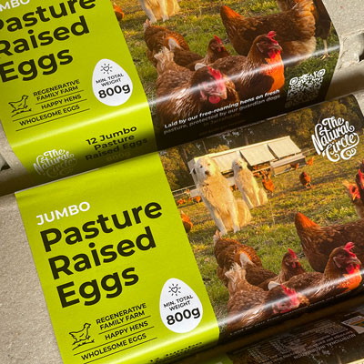 800g Pasture Raised Eggs from the Natural Circle.